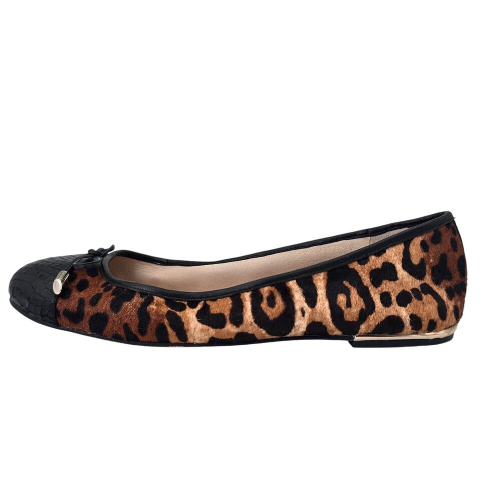 Vince Camuto Ballet Flats Brown Real Cow Hair Leopard Print Women's 8M